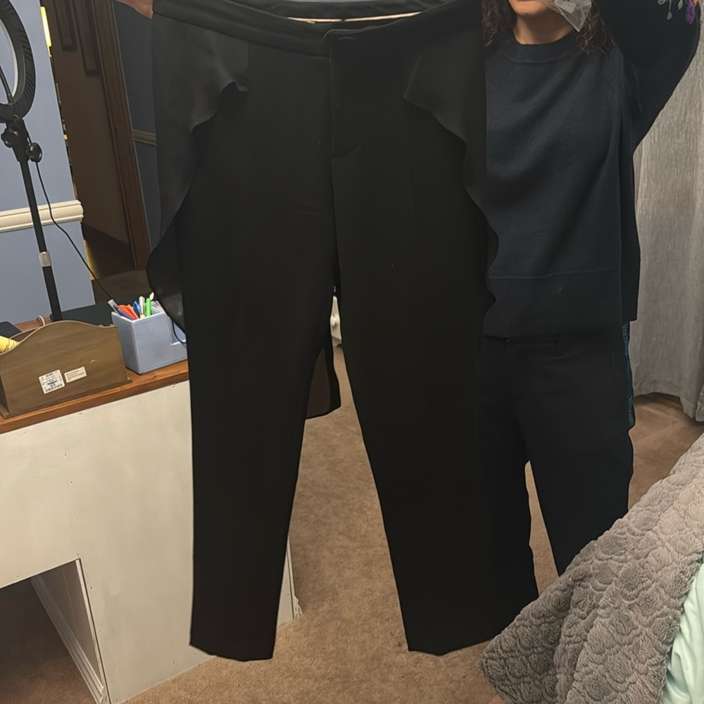 Black pants with chiffon